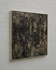 original abstract canvas painting in a poplar wood frame